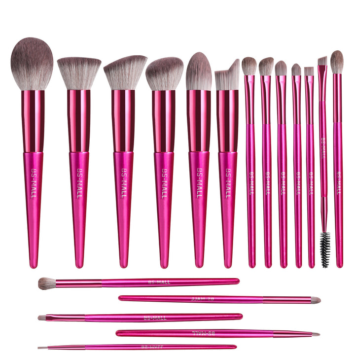 18 Brilliant Red Makeup Brushes Suit In Stock Logo-free Beauty Tools Long Handle Makeup Brushes