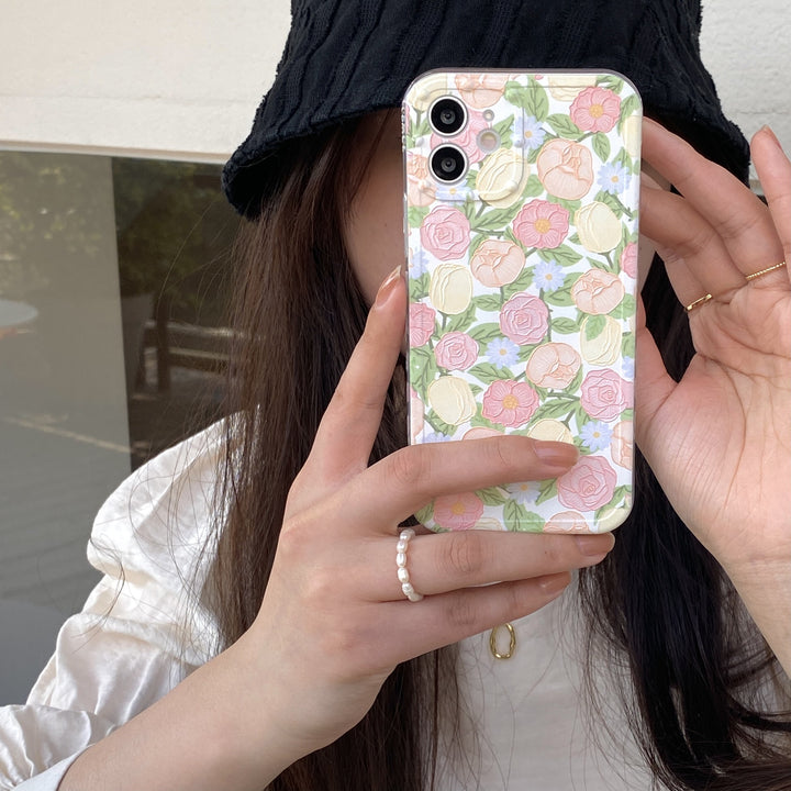 Side New Flower Silicone Phone Case