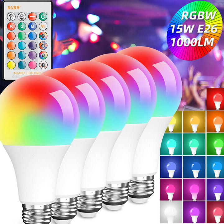 Bec LED 15W RGB SMART SMARTAMESS DIMMABLE LAMPĂ DE Culoare Schimbare Culoare Smart WiFi Bulb LED multicolor pentru Alexa