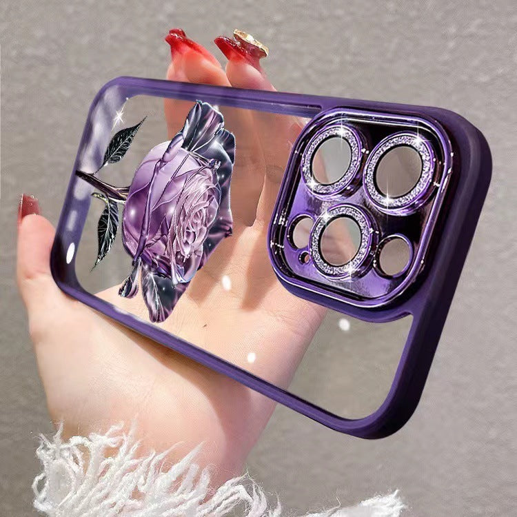 Full Package Rose Phone Case With Lens Film