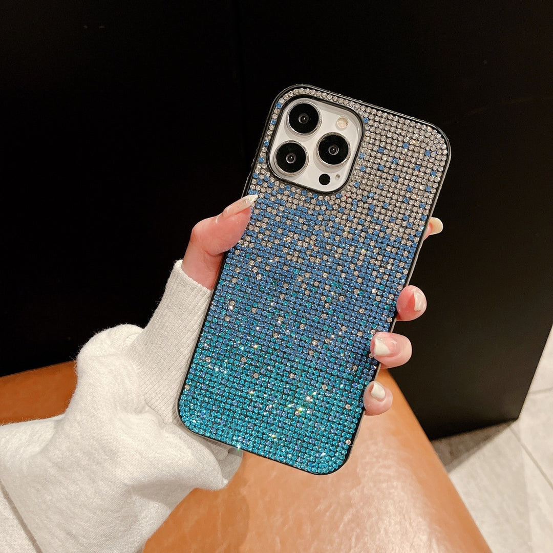 Gradient Edge Diamond Phone Case Starry Sky Rhinestone