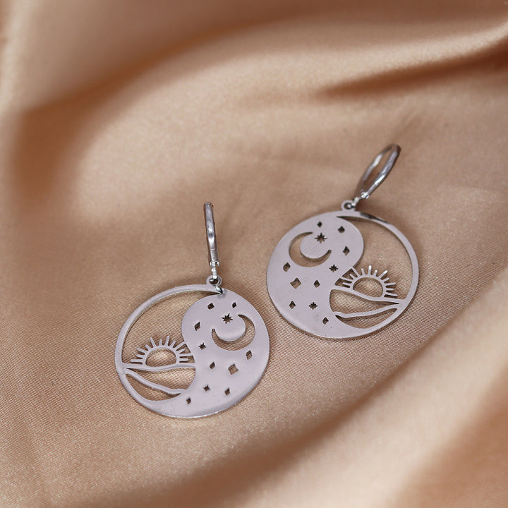 Bagua Yin Yang Tai Chi Ring Earrings For Women