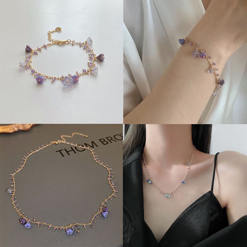 Fashionable Mysterious Purple Flower Bracelet