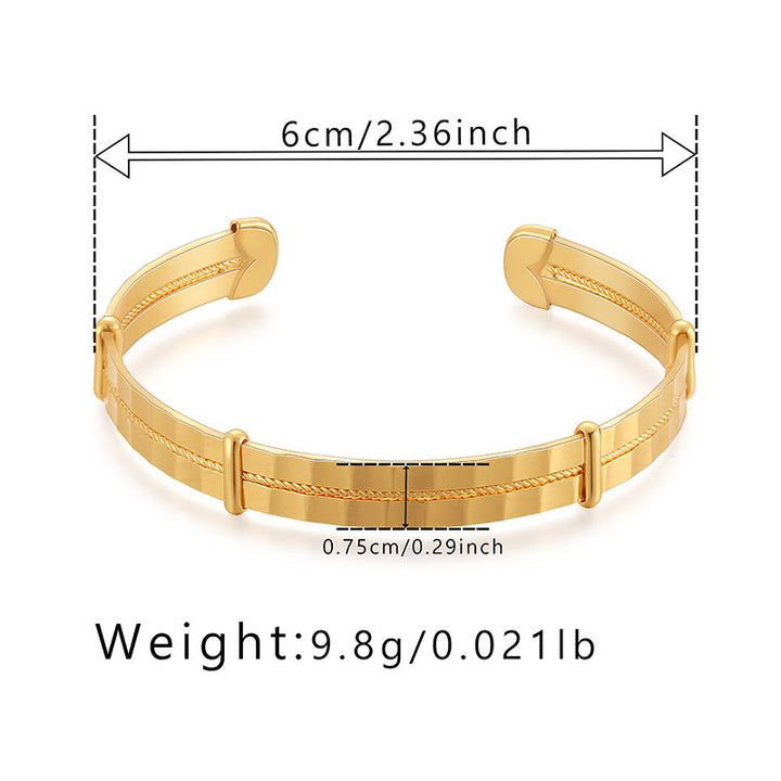 Women's Wide-brimmed Metal Feel Fashion Bracelet