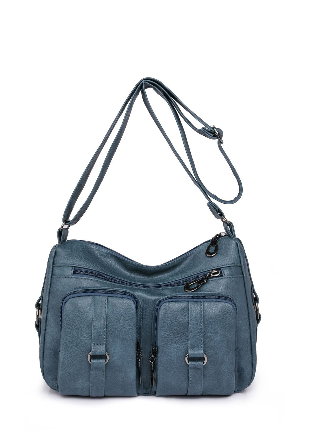 Geanta solidă PU Crossbody pentru femei