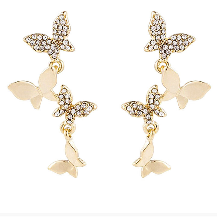 Women's Temperament Women's Korean Butterfly Earrings With Diamonds