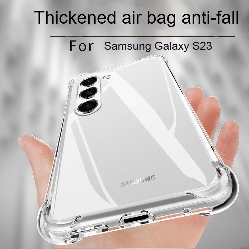 Aplicabil S23 Telefon cu Airbag Rezistent la Silicon Transparent Silicon Shell Soft