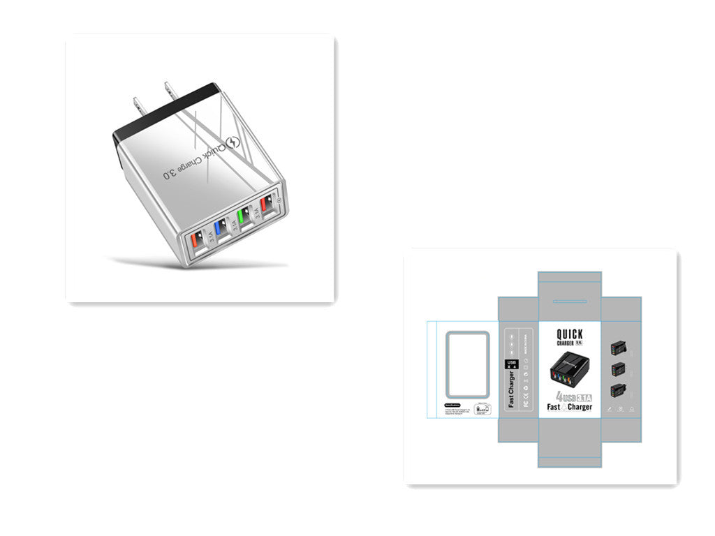 Încărcător USB Quick Charge 3.0 4 Adaptor pentru telefon pentru tabletă Portabil Portabil Mobile încărcător rapid