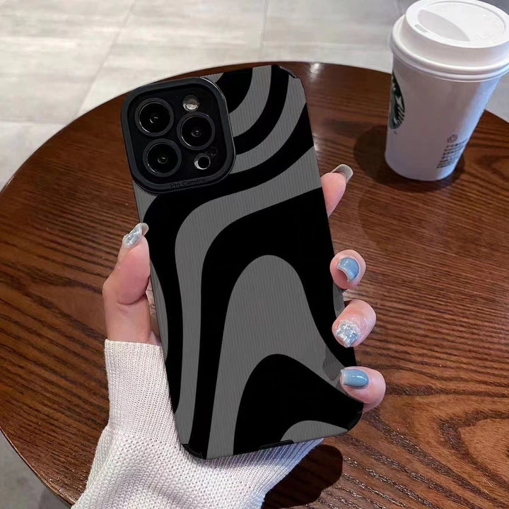 Dark Zebra Pattern Drop-resistant Silicone Phone Case