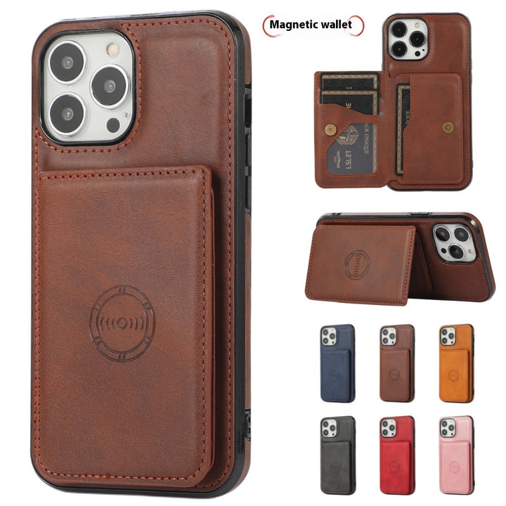 Leather Case Card Insertion Magnetic Wallet Protection Case Phone Case