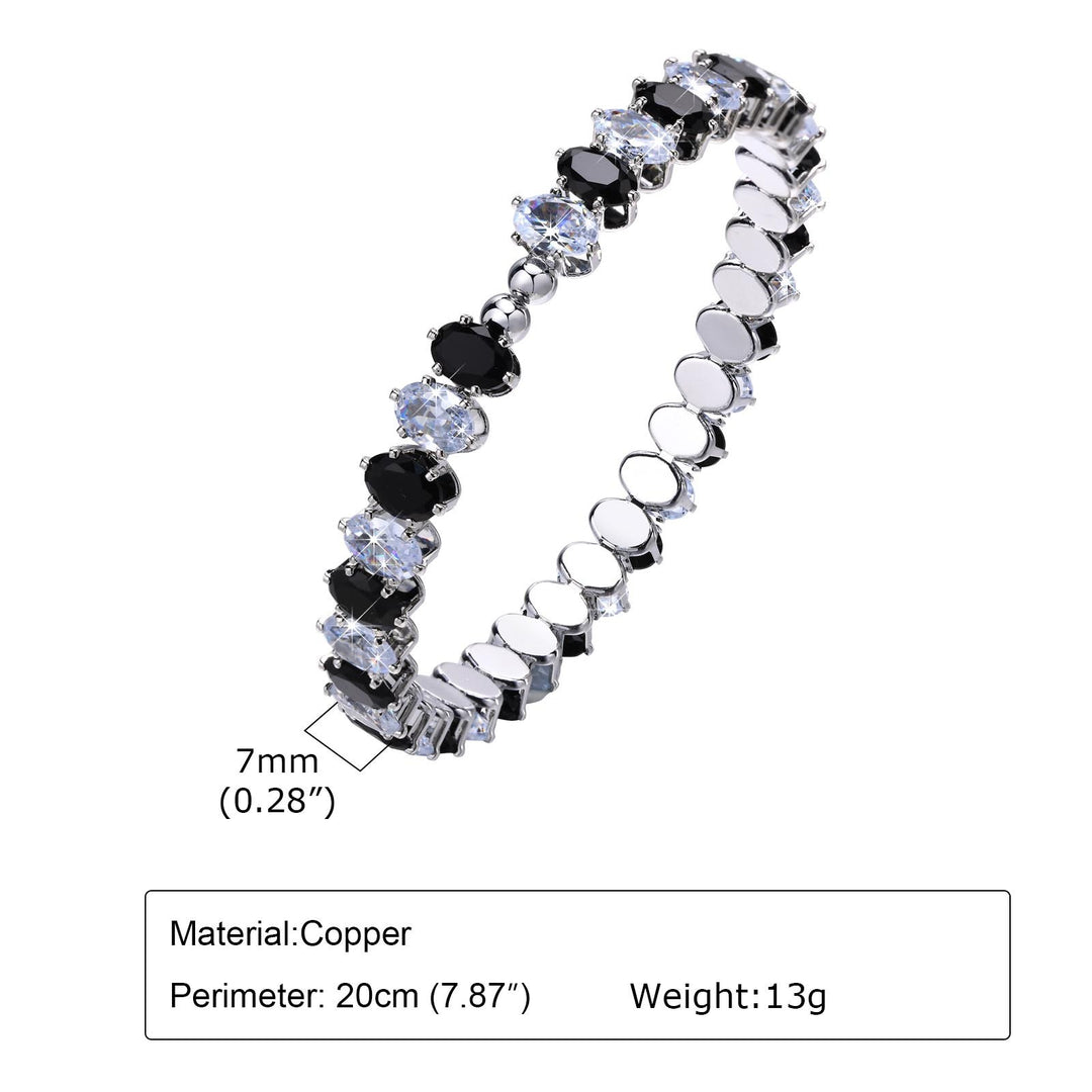 Fashion Women's Colorful Oval Zircon Bracelet