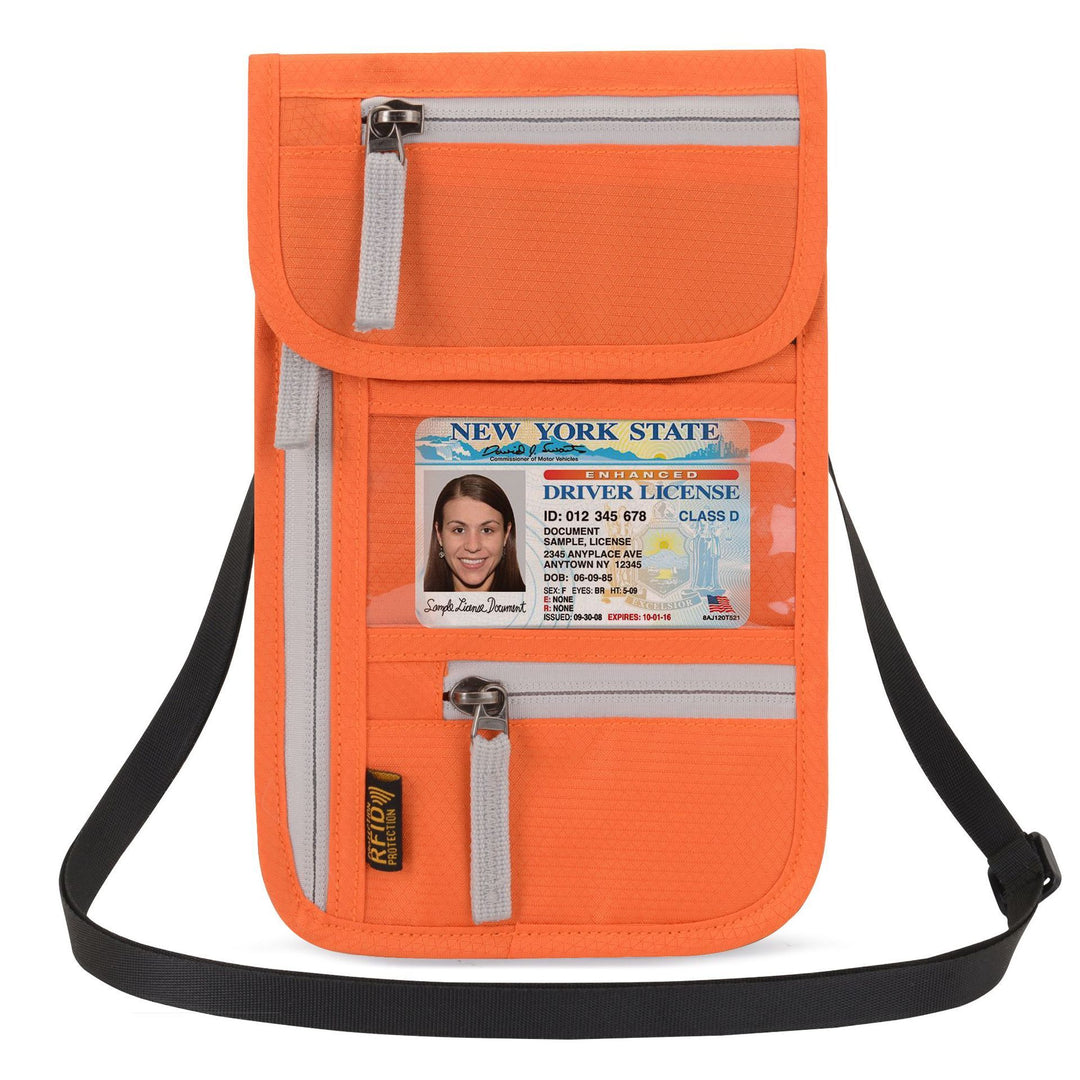 Travel Abroad Document Package Multi-functional Waterproof Neck Passport Holder