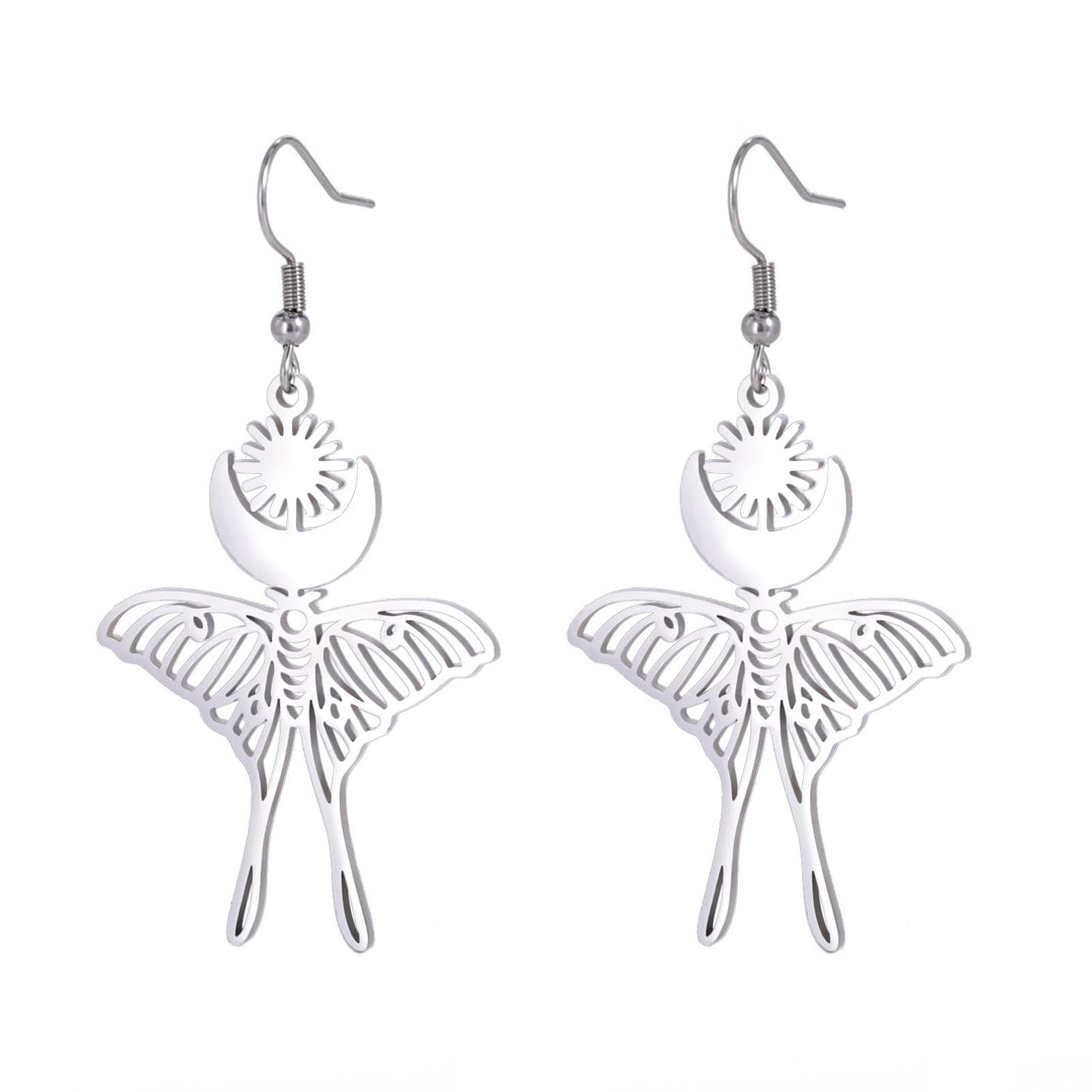 Moon Sun Butterfly Pendant Earrings For Women