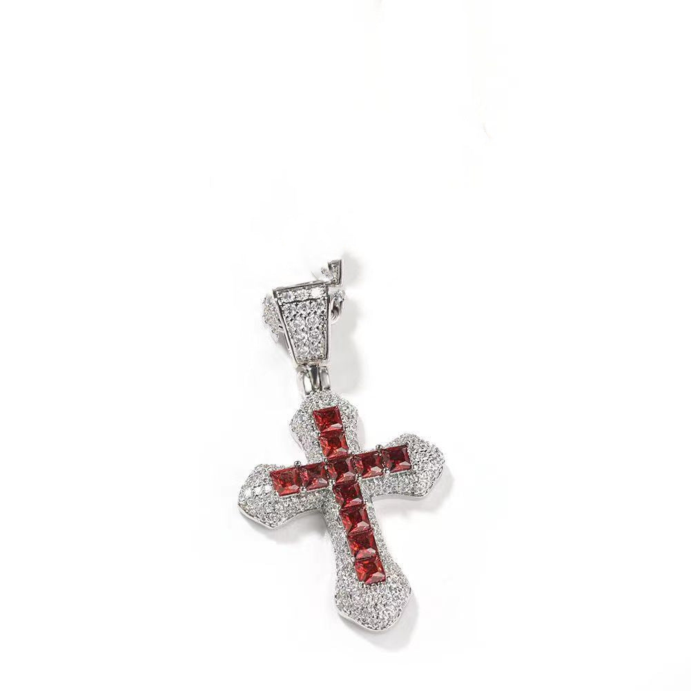 European And American Diamond Cross Necklace Hip Hop Trend