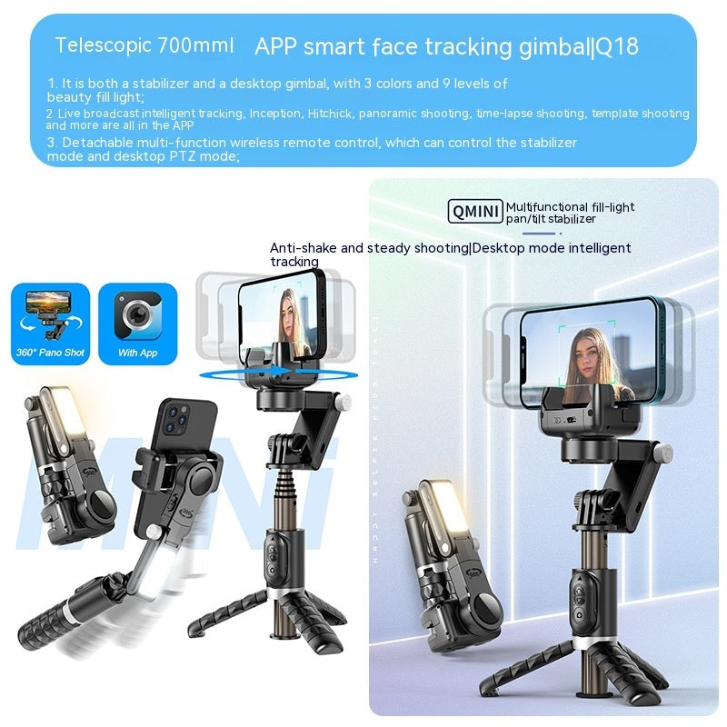 Stand de telefon pentru streaming live anti-shake Retractable Camera Smart Stabilizator Stabilizator de mână