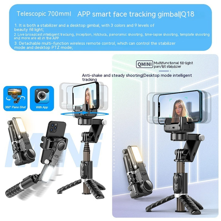 Stand de telefon pentru streaming live anti-shake Retractable Camera Smart Stabilizator Stabilizator de mână