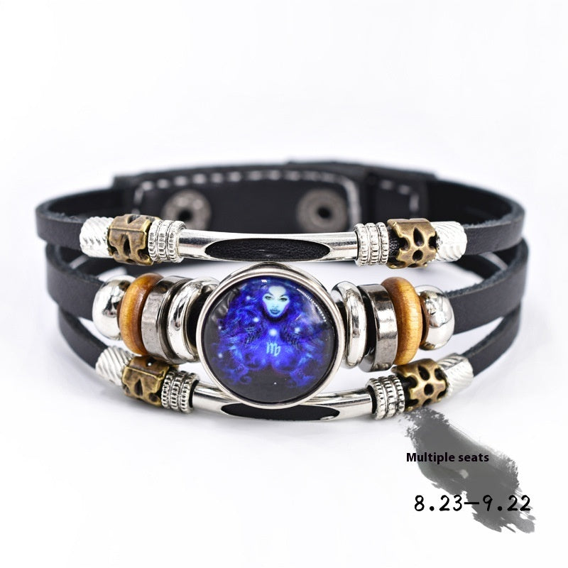 Personalized Three-layer Woven Beads Leather Bracelet