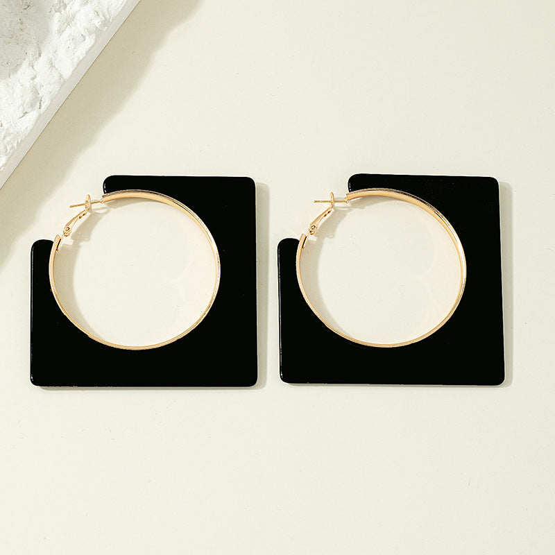 Fashion Square C- Shaped Earrings For Women