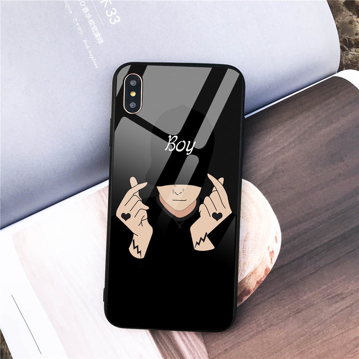 Suitable For Mobile Phone Shell Glass Tide Brand Personality