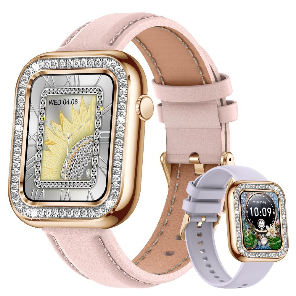 New Square Fashion Women Smart Wristwatch Diamond Impermeabil