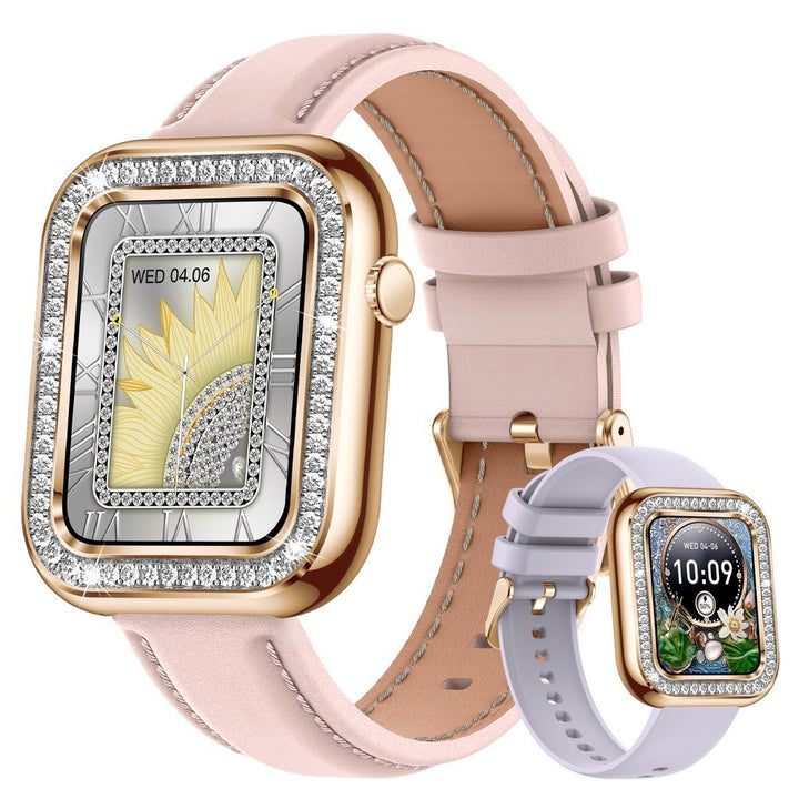 New Square Fashion Women Smart Wristwatch Diamond Impermeabil