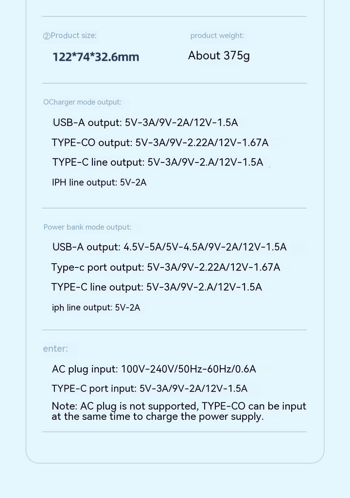 Large Capacity Fast Charge Digital Display Power Bank