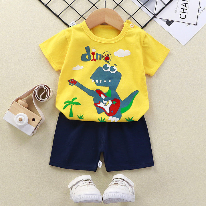 Summer Children's Short-sleeved Shorts Suit T-shirt Boys And Girls Baby Little Children's Clothing New