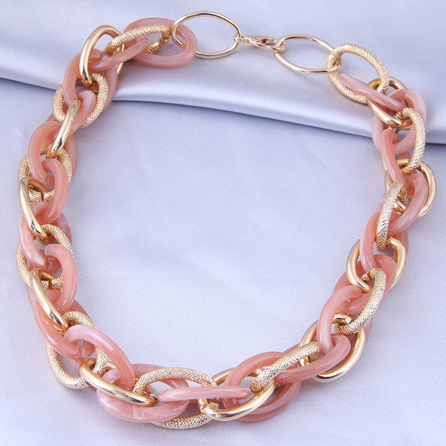 Aluminum Zipper Grinding Angle Chain Lantern Chain Women's Necklace