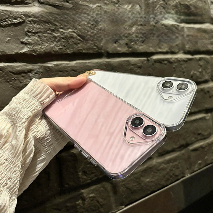 New Transparent Simple Metal Button Drop-resistant Phone Case