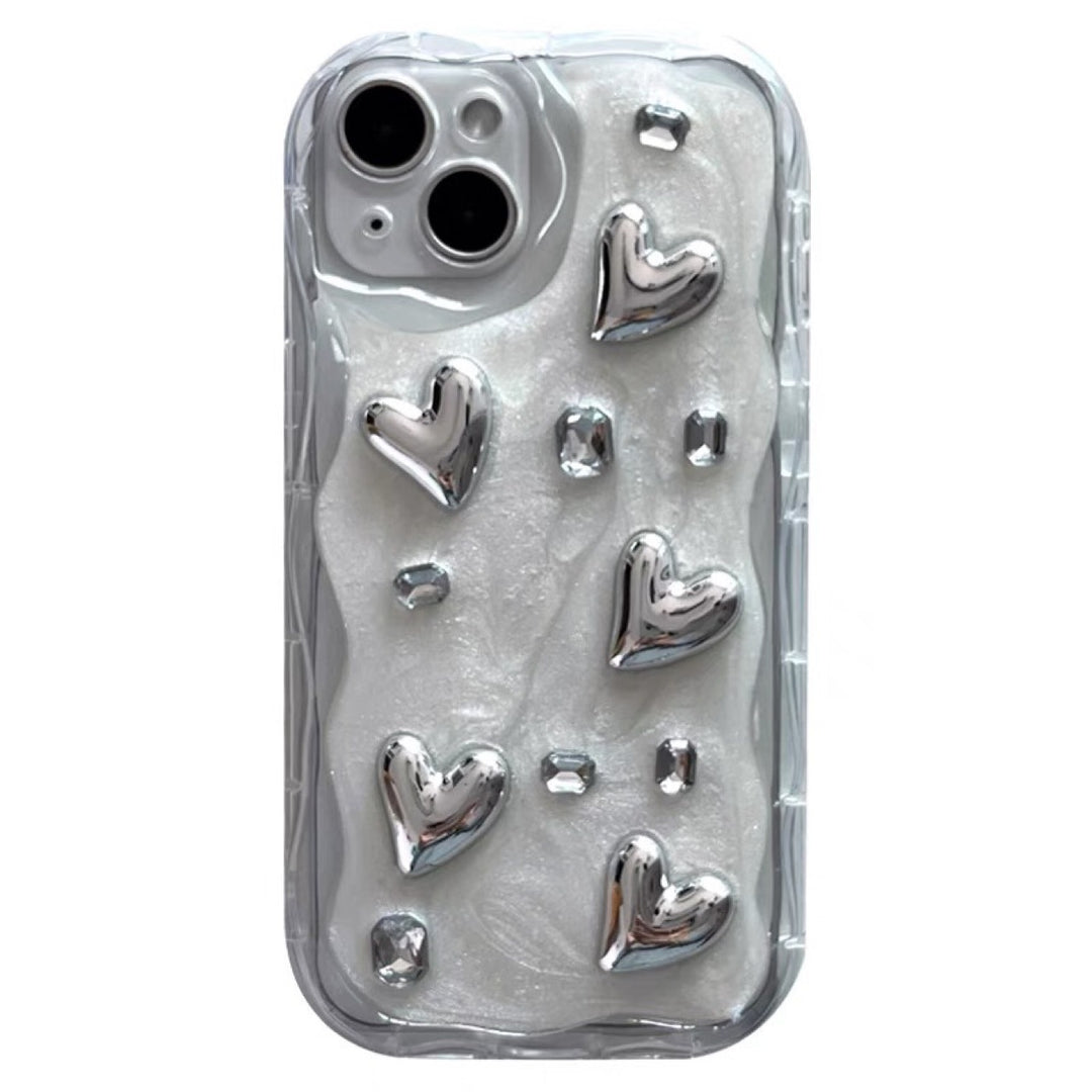 Simplu Stereo Glue Silver Love Gem Telefon