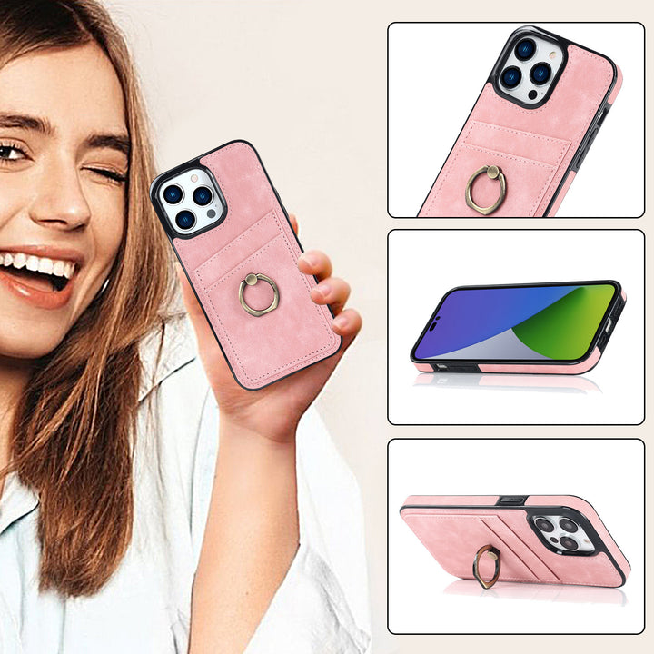 Drop-in Card Phone Case With Ring Bracket