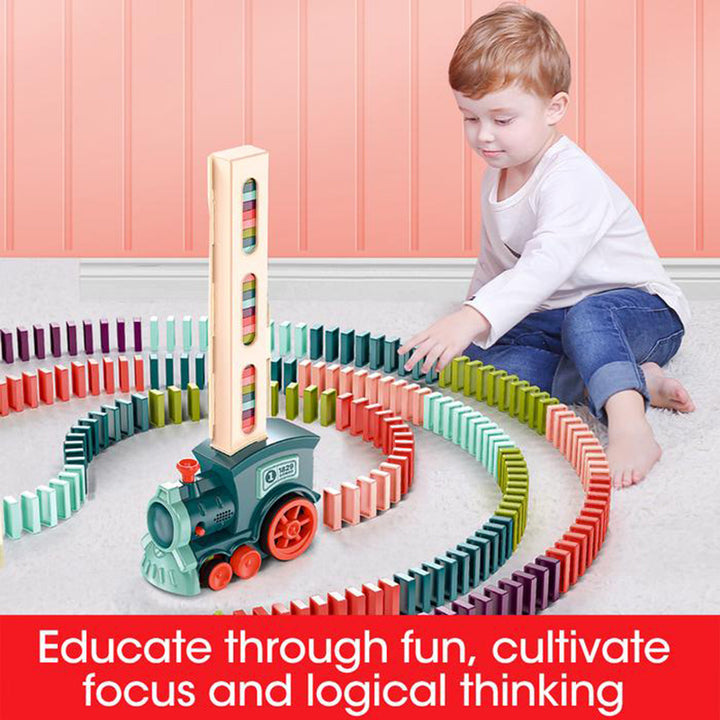 DOMINO TRAIN JOYS TOY JOYS PUZZLE A MAȘTE ELIBERARE AUTOMATĂ LICENȚIE LICENȚIE ELECTRIC BLOCELE