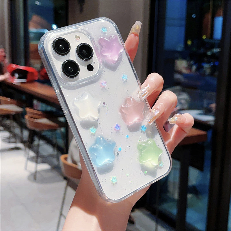 Three-dimensional Little Star Luminous Silicone Phone Case