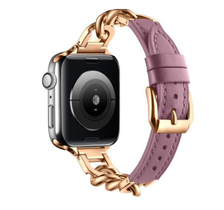 Curea Iwatch cu oțel inoxidabil din piele inox