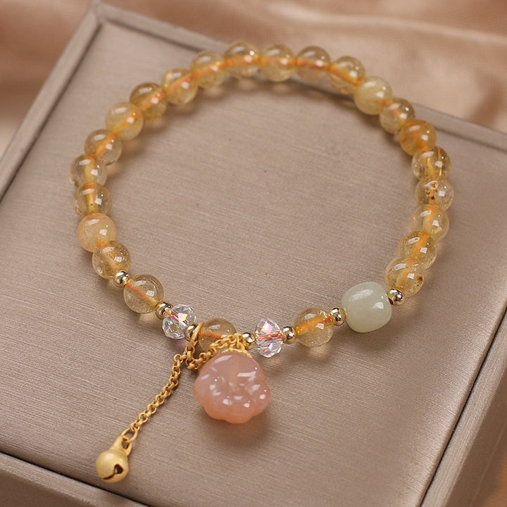 Natural Gold Rutilated Quartz Bracelet Women's National Fashion