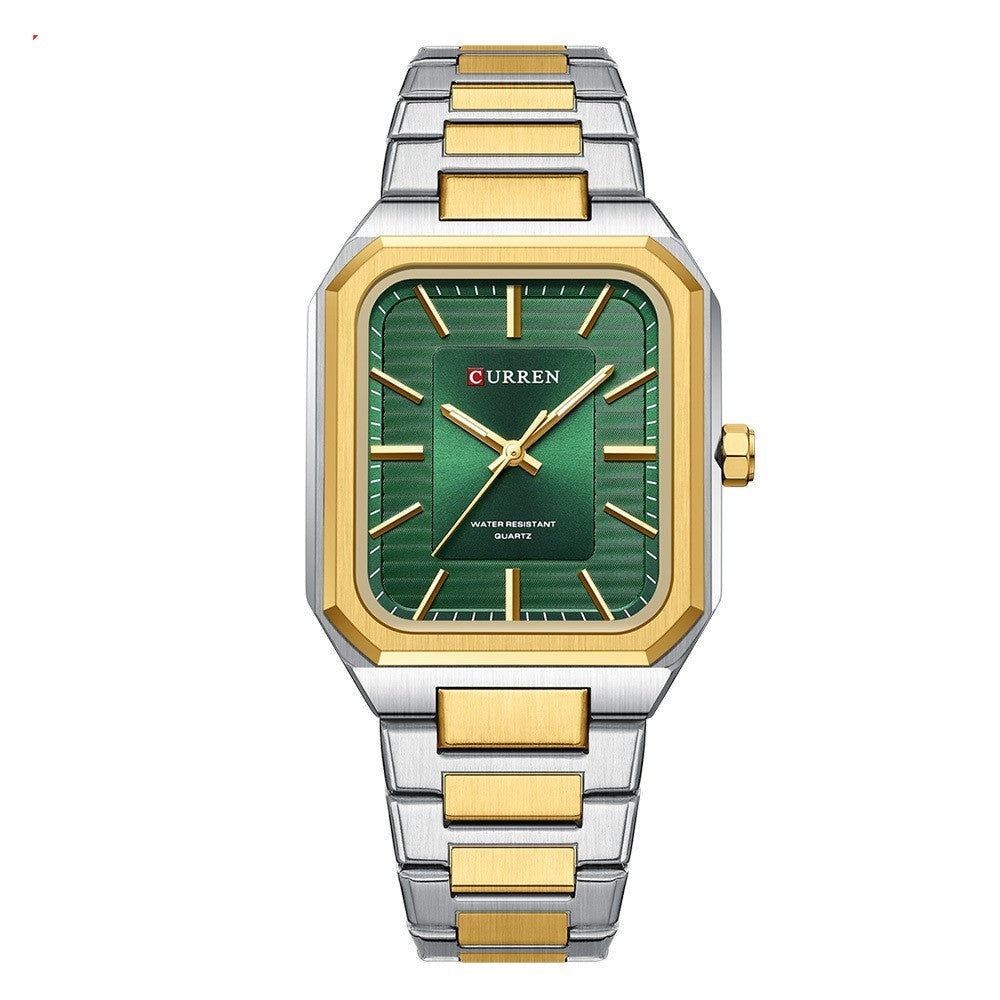 Men's Fashion Steel Band Business Square Quartz