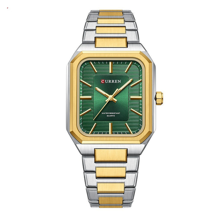 Men's Fashion Steel Band Business Square Quartz Watch