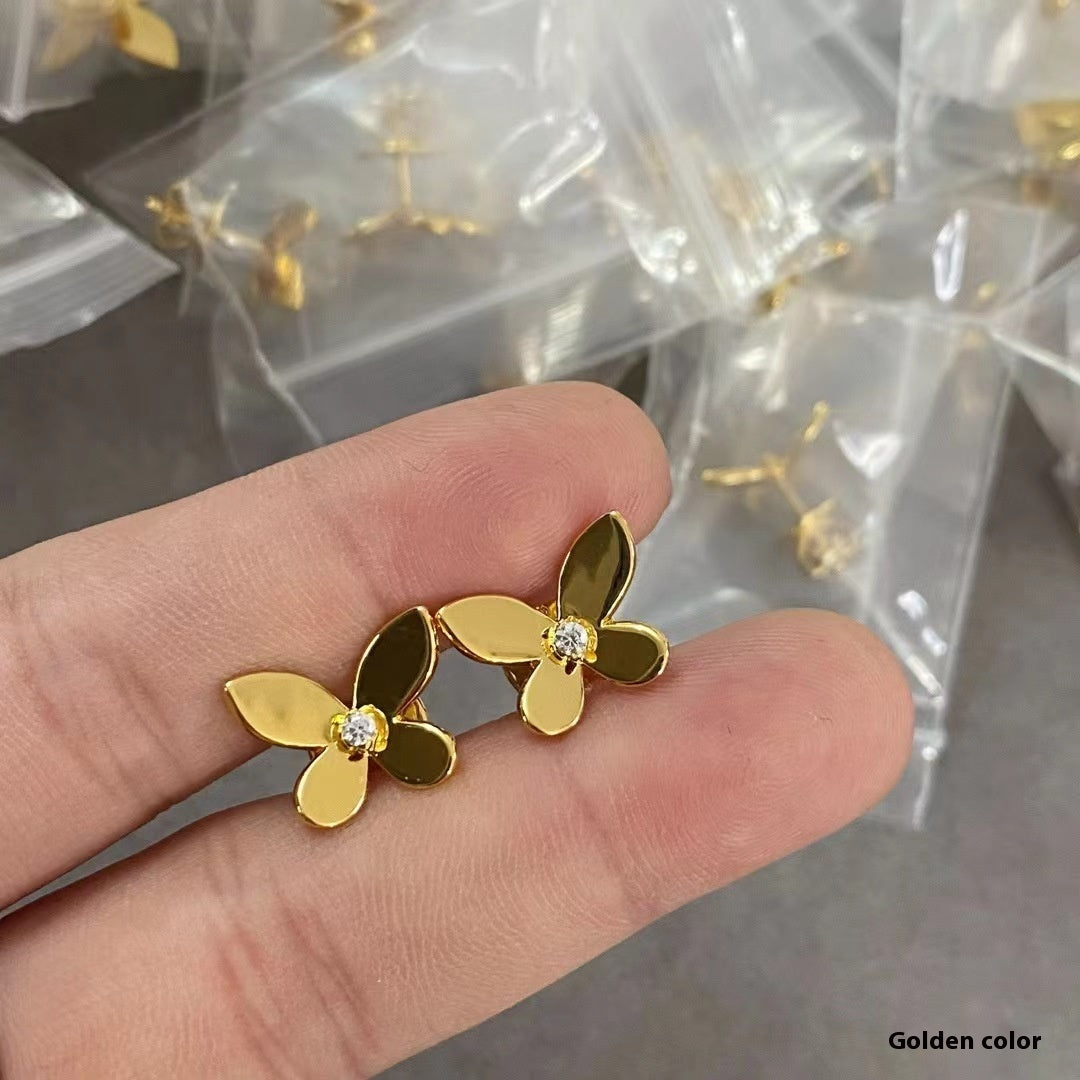 Gold Phantom Butterfly Fashion Elegant Earrings