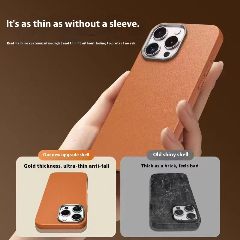 Plain Leather Pattern To Avoid Falling And Wrapping Phone Case