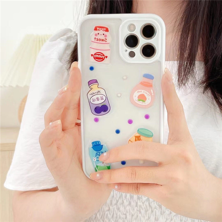 Summer Three-dimensional Beverage Mobile Phone Case All-inclusive Soft