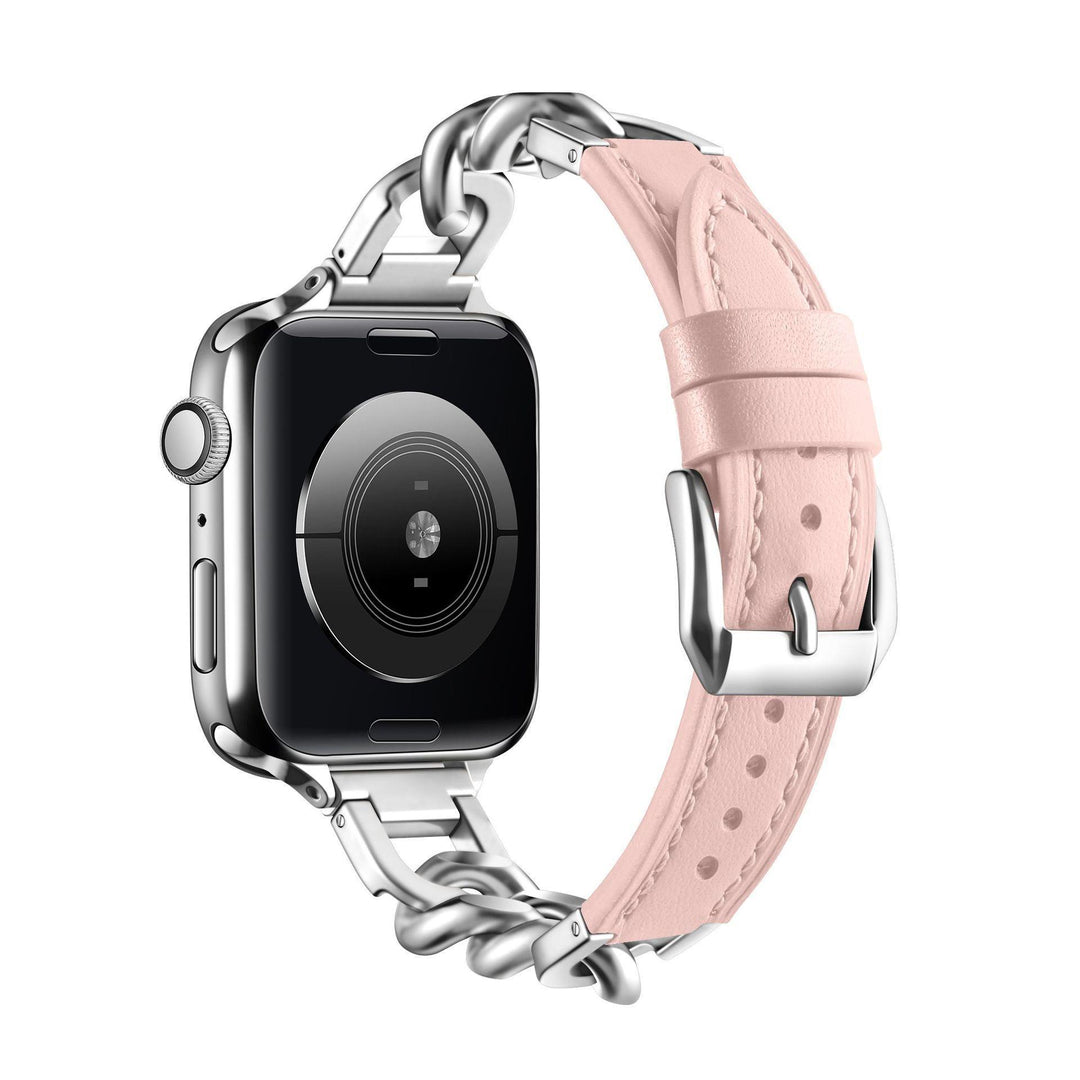 Curea Iwatch cu oțel inoxidabil din piele inox