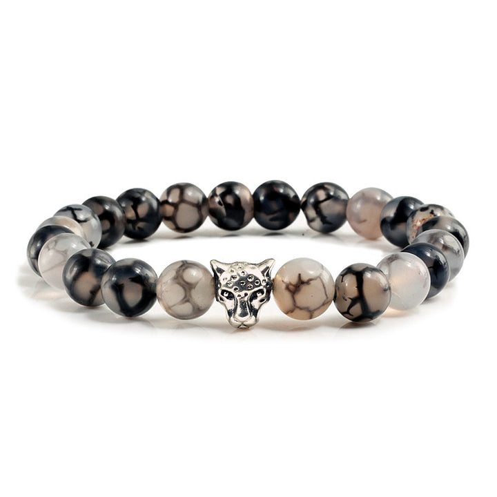 Alloy Stretch Bead String Black Dragon Bracelet