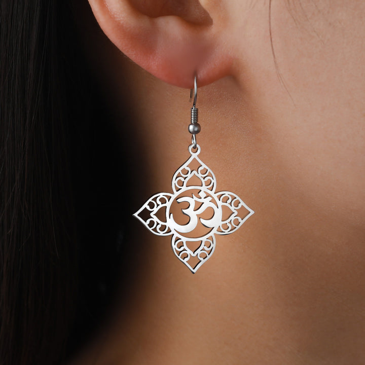 Women's Yoga Symbol Stainless Steel Earrings