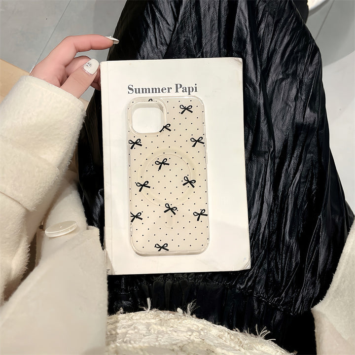 Femei Polka Dot Bow Magnetic Strap Bracket Telefon