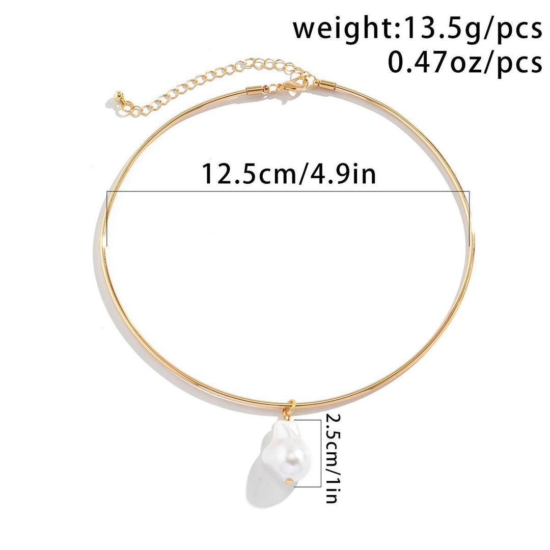 Women's Fashion Temperament Shaped Pearl Pendant Choker Necklace