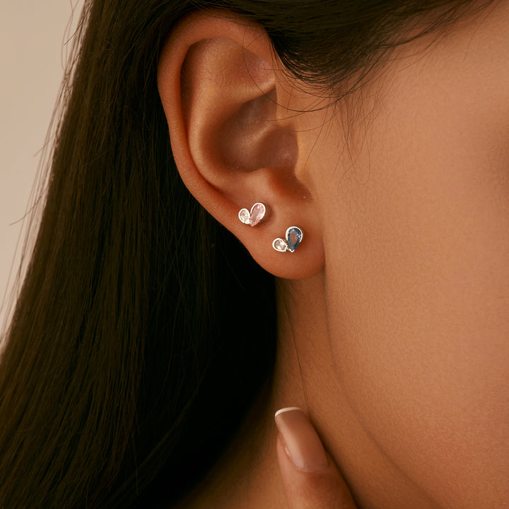 Contrast Color Water Drop Ear Studs Women