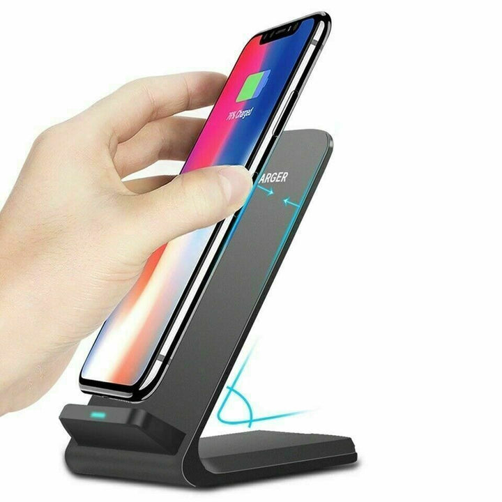 Încărcător rapid Qi Wireless Stand Dock pentru iPhone 8 X XS 11 12 13 Pro Max