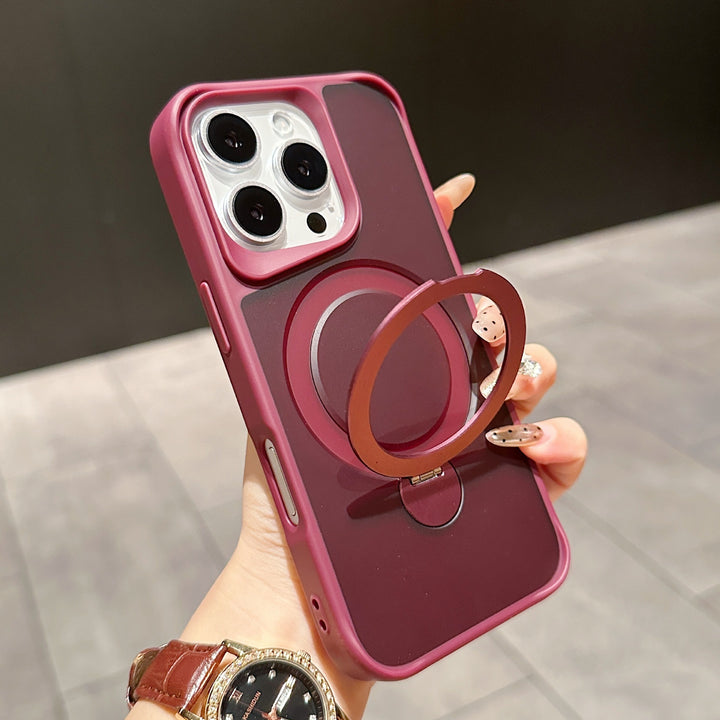 Suitable For IPhone16Pro Skin Feeling 360 Degrees Rotating Bracket Magnetic Suction Phone Case