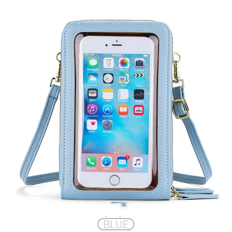 Korean Version Large Capacity Transparent Window Mobile Phone Bag