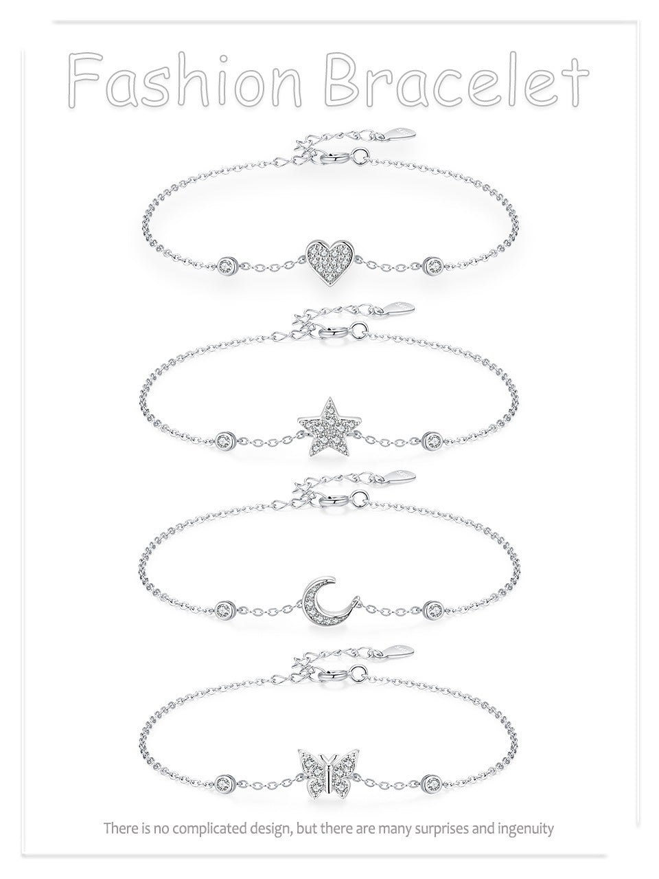 S925 Sterling Silver Sweet Loving Heart Butterfly Bracelet